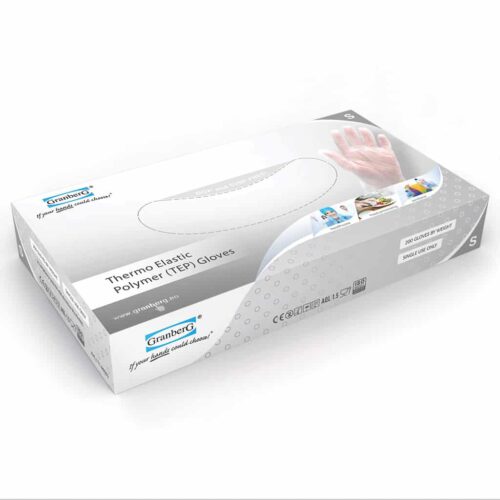 Alternative view of EngångshandskaThermo Elastic Polymer (T.E.P.), puderfria. Färg: Klar. 200 st förp.