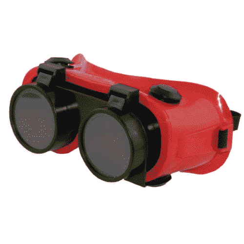 Uppfällbara svetsglasögon flip-up röda 5DIN