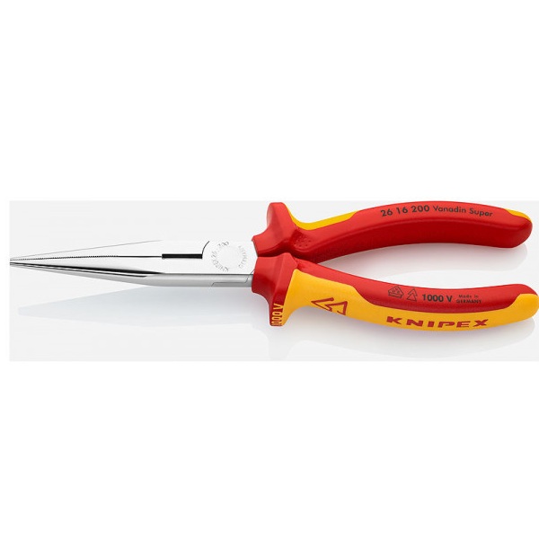 KNIPEX Flacktång Rund 200 mm 1000V – Precisionsgrepp och Säker Klippning för Elarbeten